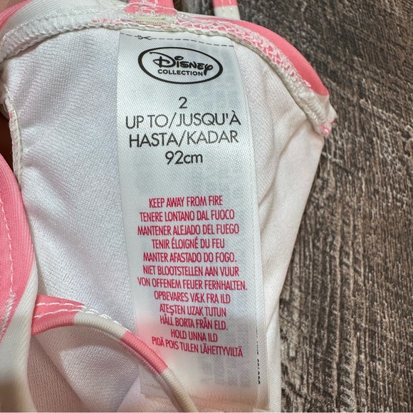 Disney- Striped Minnie Mouse One Piece Swimsuit NWOT Sz. 2 - Picture 4 of 6